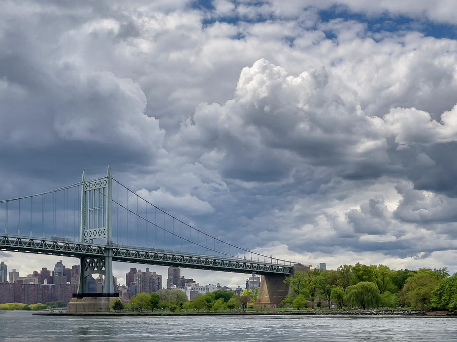 Cumulus Clouds and Triboro Bridge Photograph by Cate Franklyn