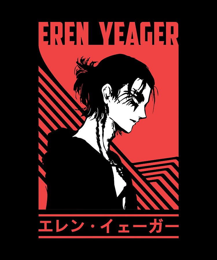 Cunning Eren Yeager Retro Vintage Digital Art by Smino Shop | Pixels