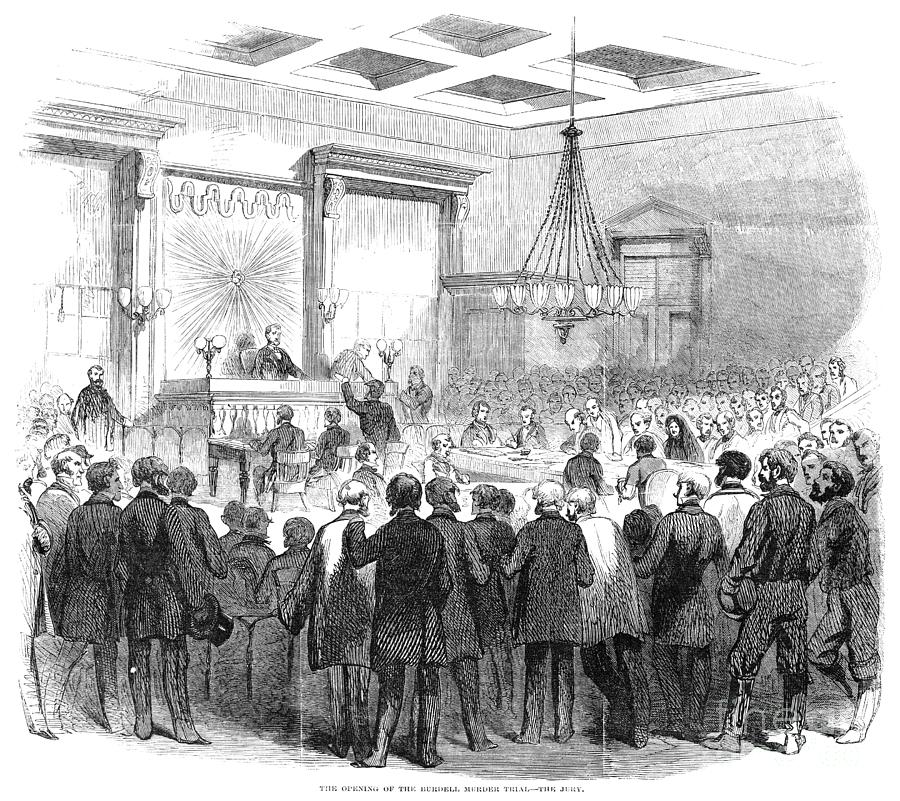 Cunningham Murder Trial Drawing by Granger