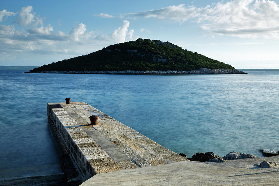 Cunski pier and coastline, Losinj Island, Croatia Photograph by Ian Middleton
