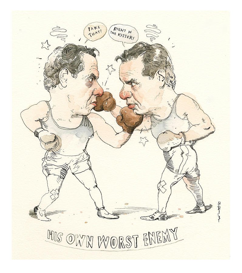 Cuomo vs. Cuomo Painting by Barry Blitt