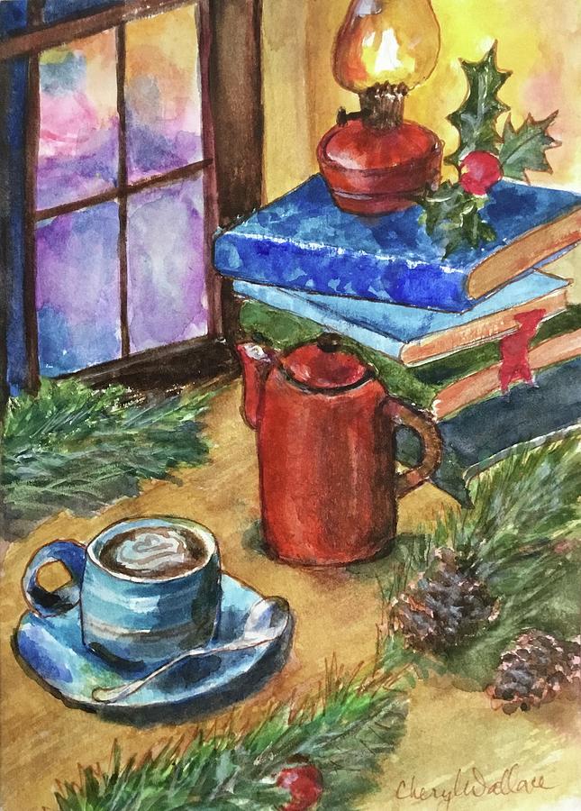 Cup of Christmas Cheer Painting by Cheryl Wallace