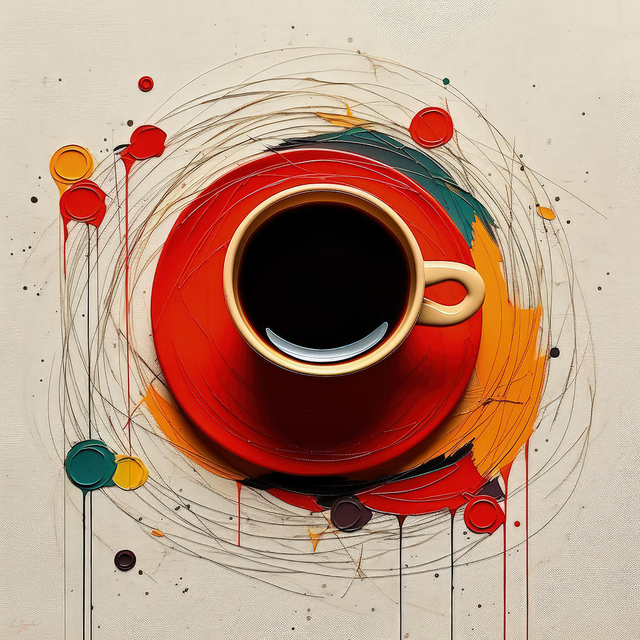 Cup Of Chroma - Modern Coffee Bliss Painting