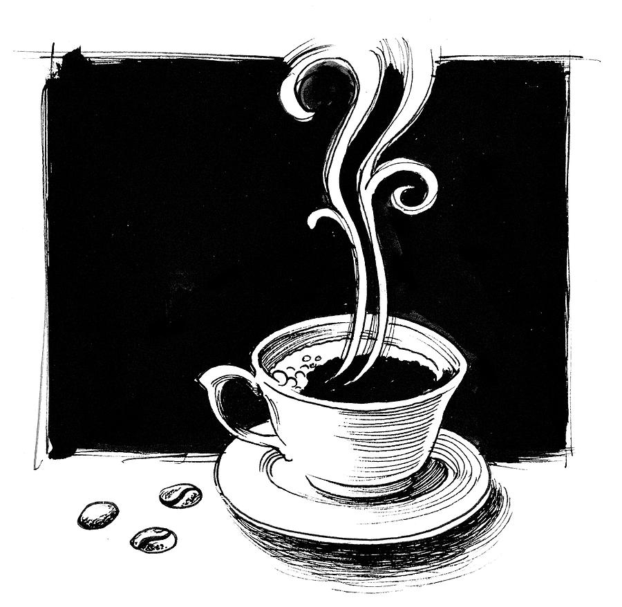 Cup of coffee Drawing by Alexander Kuzyuberdin - Fine Art America