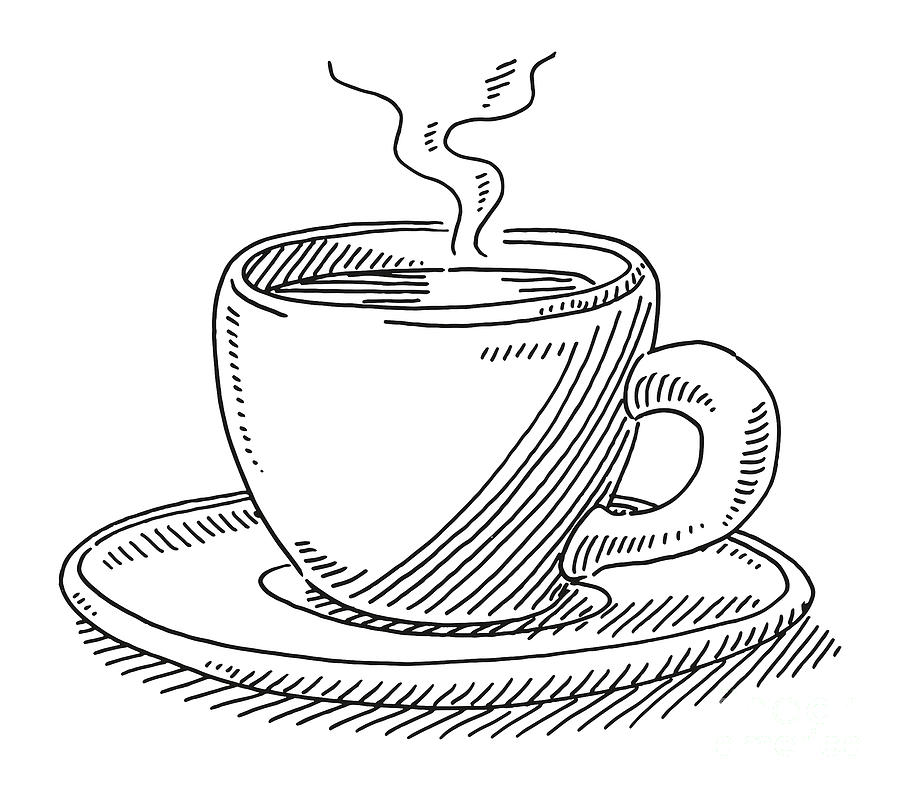 Love Hot Air Coffee Sketch Drawing Coffee Cup PNG Images | PSD Free  Download - Pikbest
