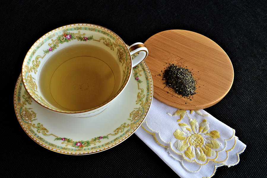 Cup Of Green Tea Photograph by Kathy K McClellan Cup Of Green Tea Photograph by Kathy K McClellan