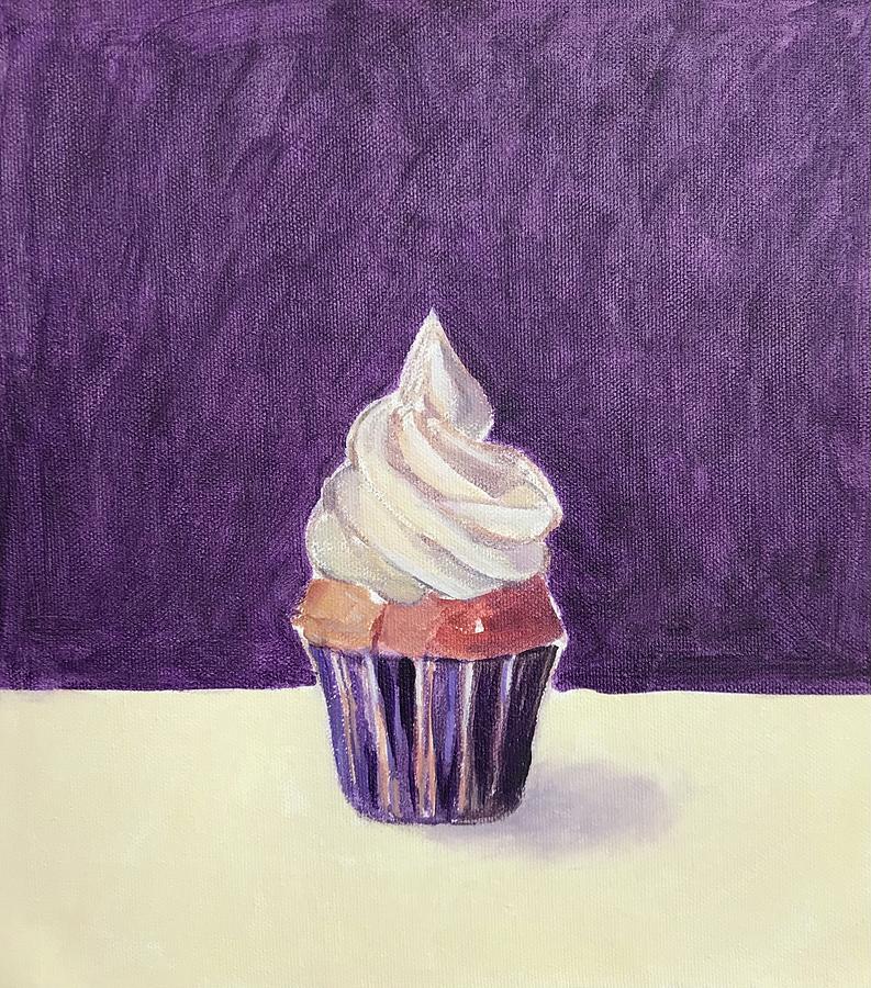 Cupcake in Purple Painting by Kazumi Whitemoon