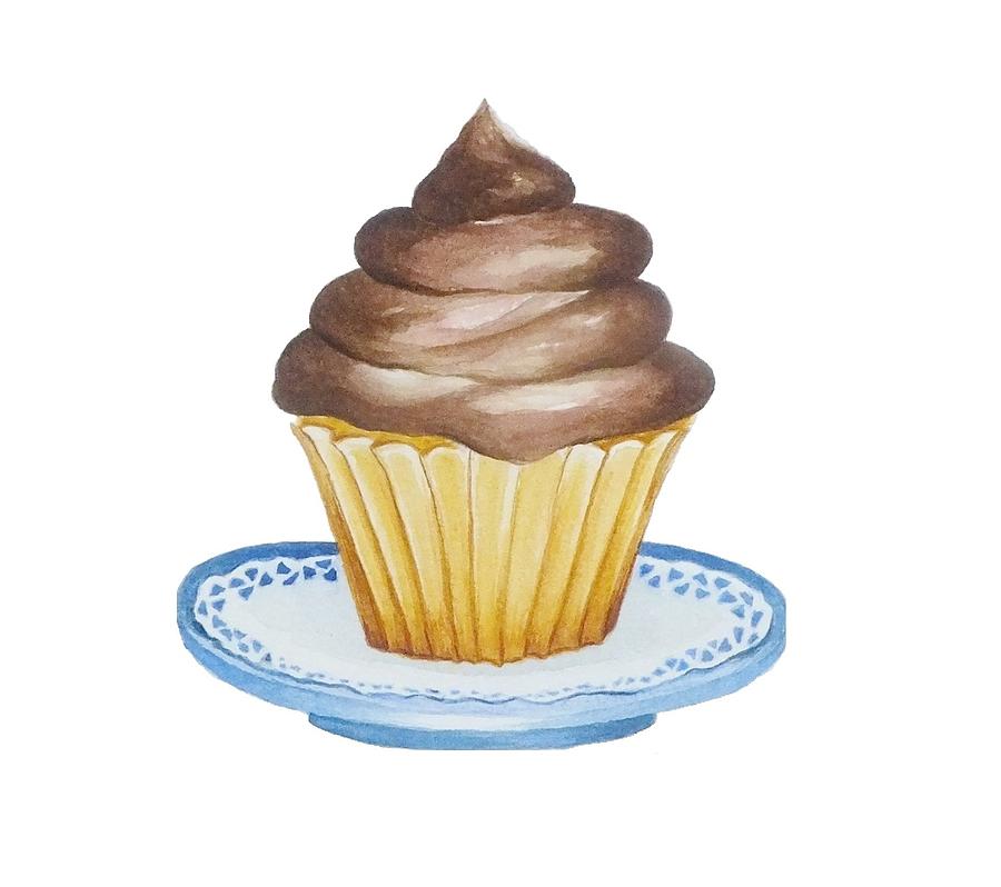 Cupcake Painting by Katherine Young-Beck