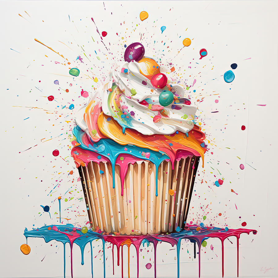 Cupcakes Digital Art - Cupcake Paintings by Lourry Legarde