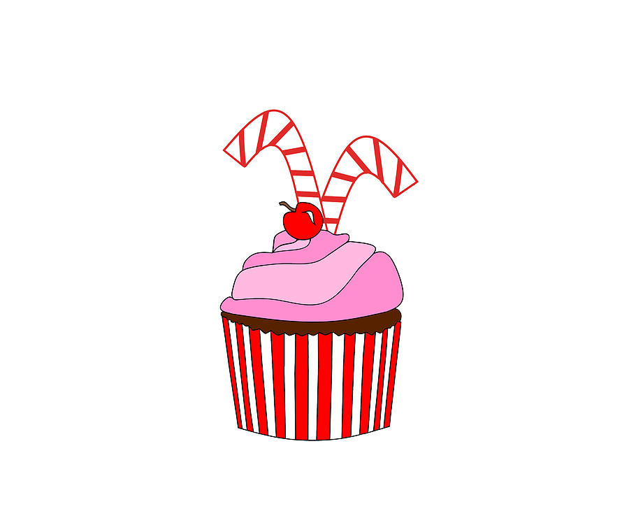 Cupcakes And Candy Canes Digital Art by Kathleen Sartoris