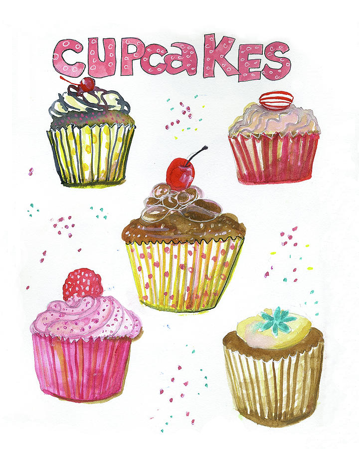Cupcakes Painting by Blenda Studio