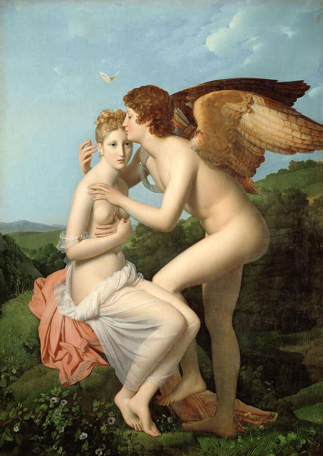 Cupid and Psique, 1798, Oleo sobre lienzo, 186 x 132 cm. AMOR MITOLOGIA. Painting by Francois Pascal Simon -1770-1837-