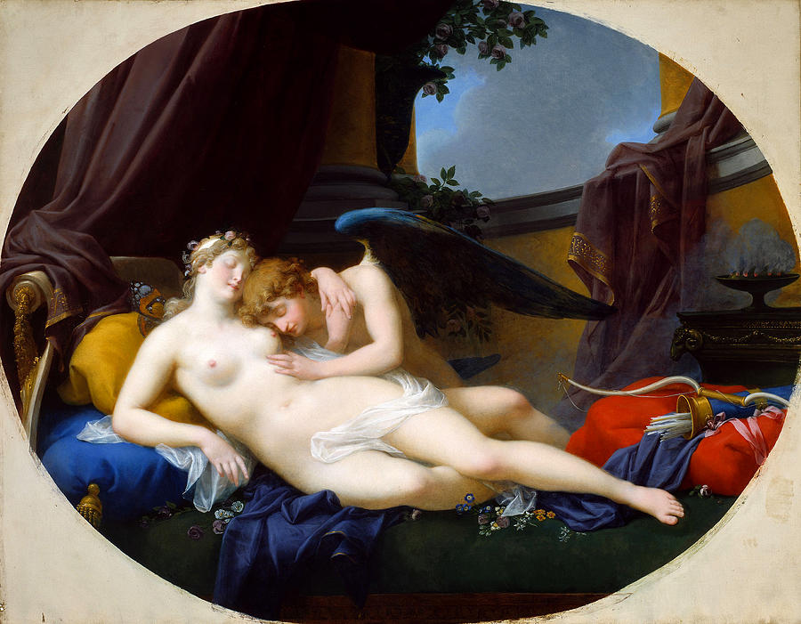 Cupid and Psyche Painting by Jean-Baptiste Regnault