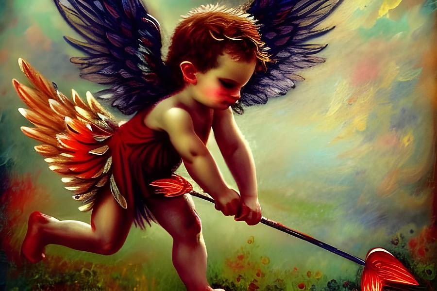 Cupid Playing With Arrow Digital Art by Beverly Read