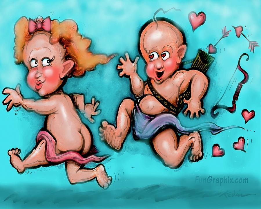 Cupids Chase Painting by Kevin Middleton