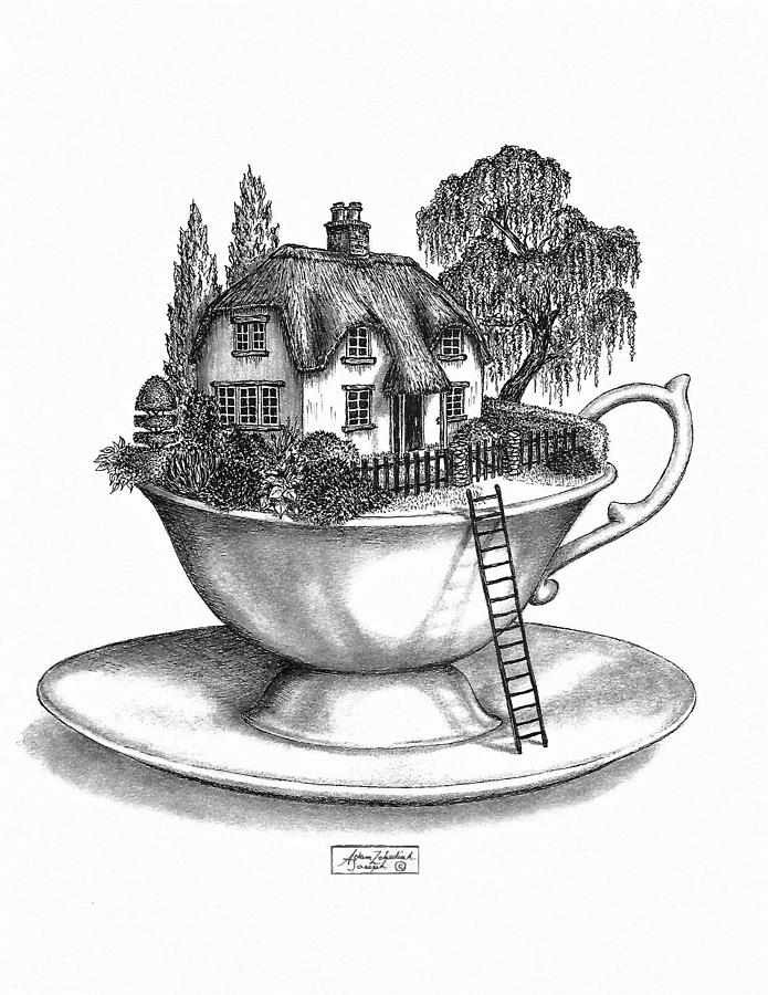 Cuppa The Cotswolds 1 Drawing