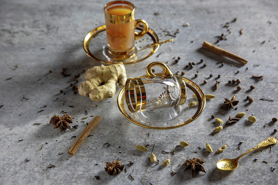 Cups of Chai Tea Latte Photograph by Karen Foley