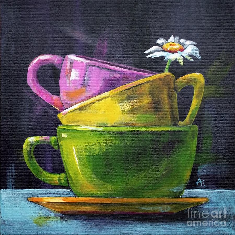 Cups of Kindness Painting by Annie Troe