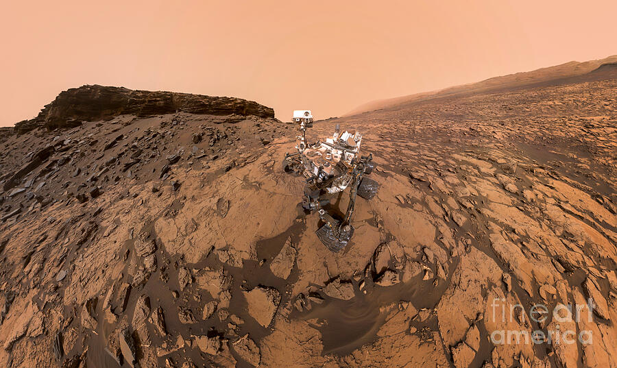 Space Photograph - Curiosity rover on planet Mars by Best of NASA