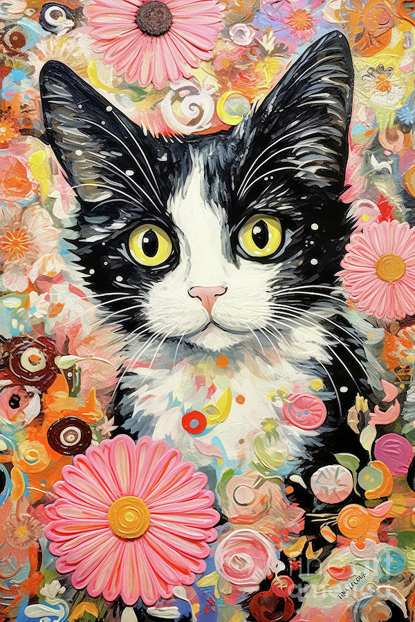 Cat Painting - Curious Callie by Tina LeCour