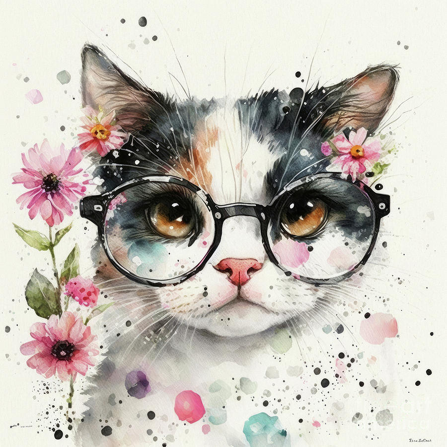 Cat Painting - Curious Carmella by Tina LeCour