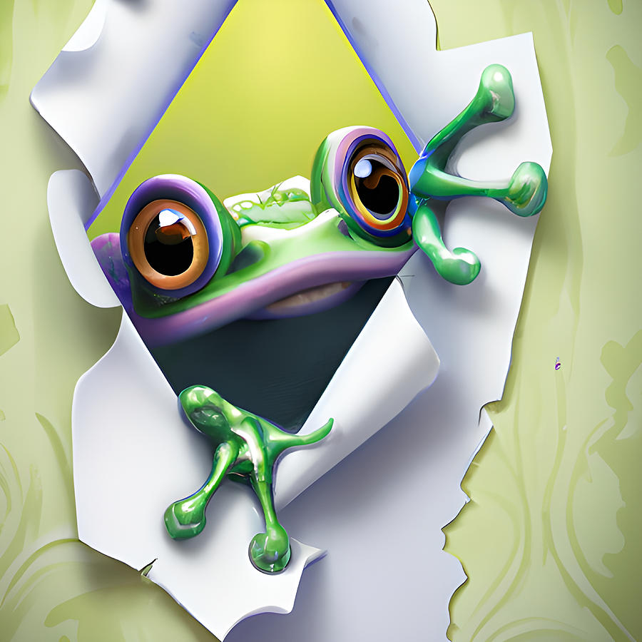Curious Frog Digital Art by Amalia Suruceanu