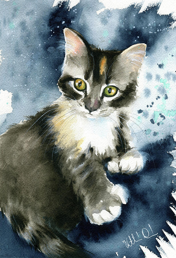 Curious Kitten Painting Painting by Dora Hathazi Mendes