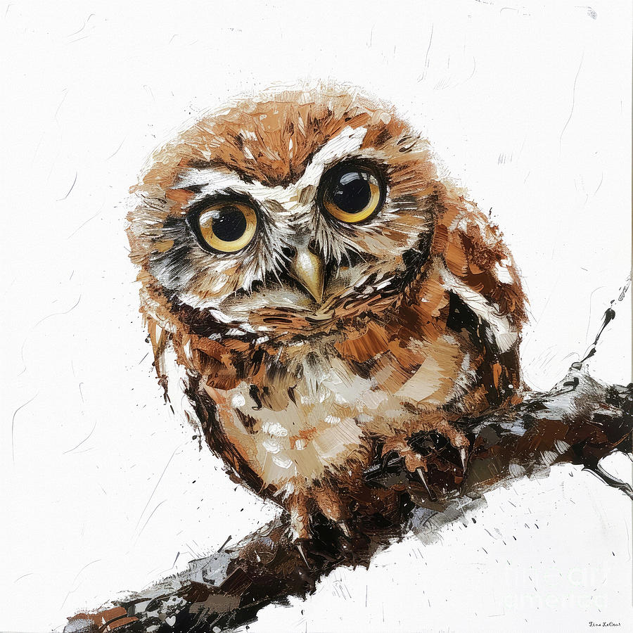 Curious Little Hoot Painting by Tina LeCour Curious Little Hoot Painting by Tina LeCour