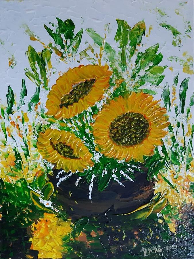 Curious Sunflowers Painting