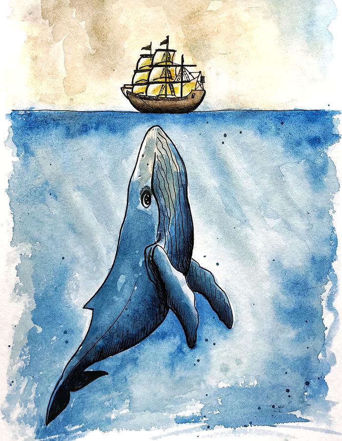 Curious Whale Painting by Tanya Gordeeva