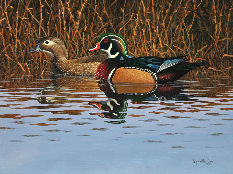 Curious Woodies Painting by Guy Crittenden