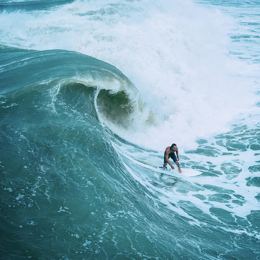 Curl - Big Wave Surfer sq Photograph by Laura Fasulo