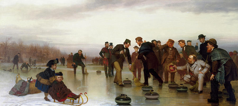 Curling, a Scottish Game, at Central Park, 1862 Painting by John George ...