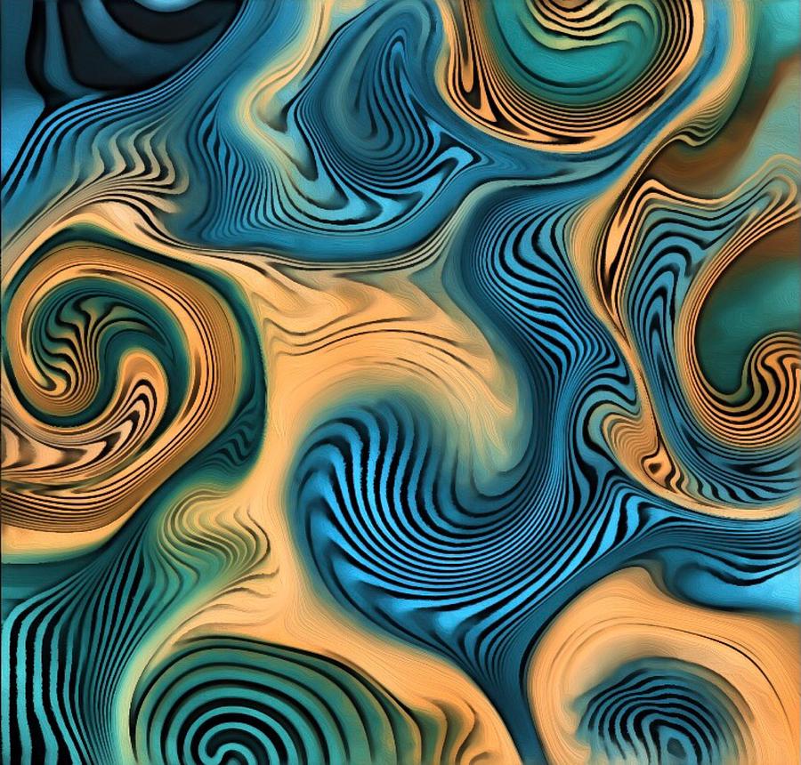 Curly stripes 1 Digital Art by Megan Walsh - Fine Art America