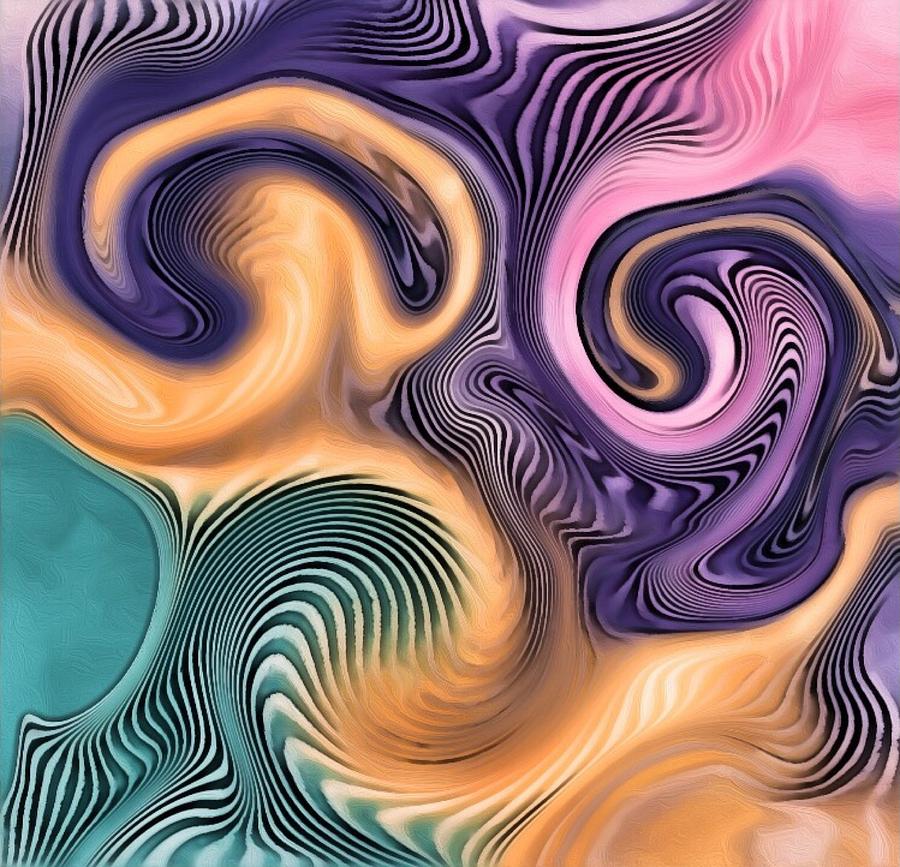 Curly stripes 2 Digital Art by Megan Walsh - Fine Art America