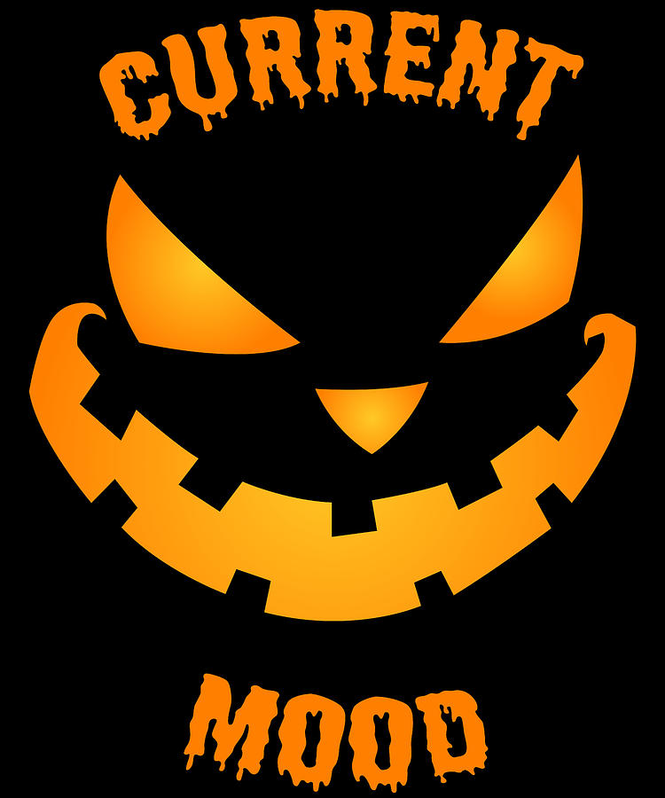 Current Mood Halloween Pumpkin Jack-O-Lantern Digital Art by Flippin Sweet Gear
