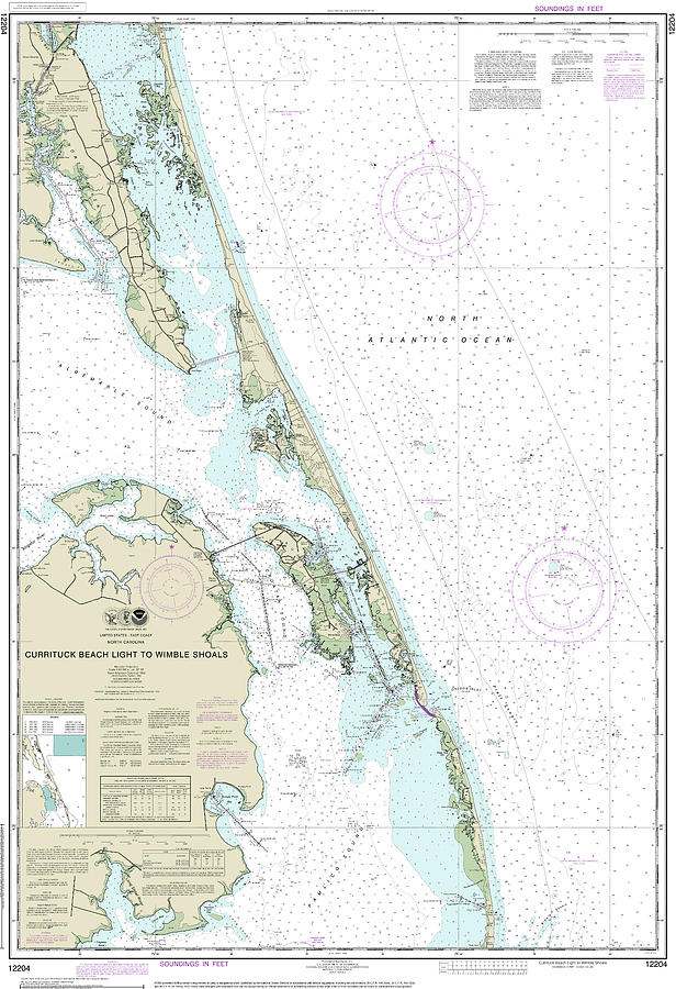 Currituck Beach Light to Wimble Shoals Nautical Chart 12204 Digital Art ...