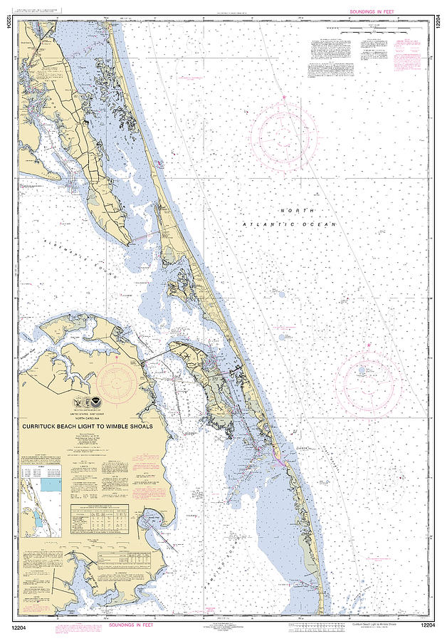 Currituck Beach To Wimble Shoals, Noaa Chart 12204 Digital Art by ...