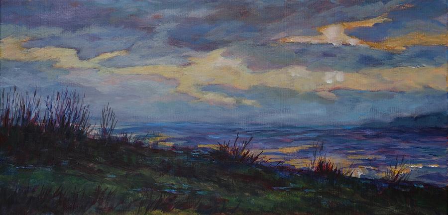 Currituck Sound at Sunset Painting by David Dorrell