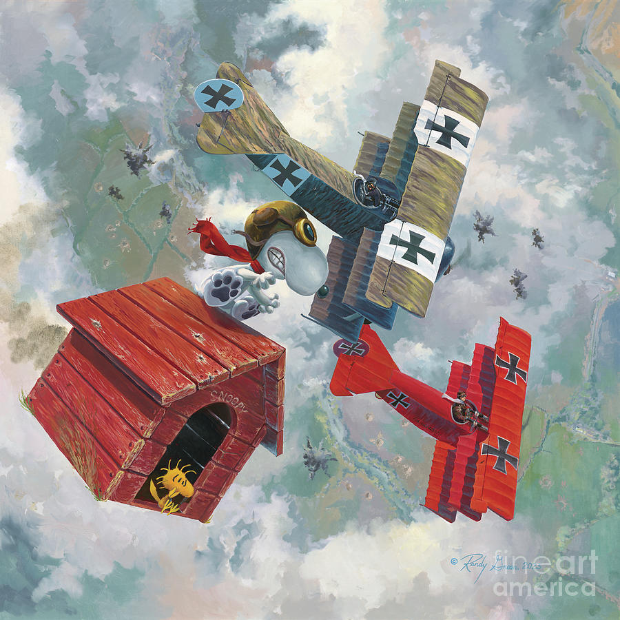 Curse You, Red Baron Painting by Randy Green