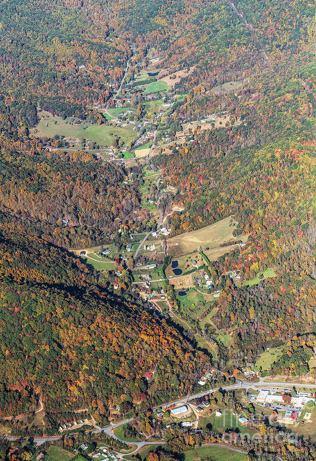 Curtis Creek Valley in Candler, North Carolina with Autumn Color Photograph by David Oppenheimer