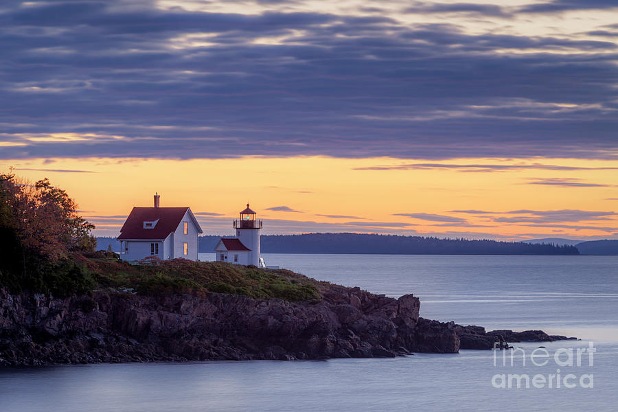 Curtis Island Lighthouse - Camden Maine - Pre-dawn Photograph