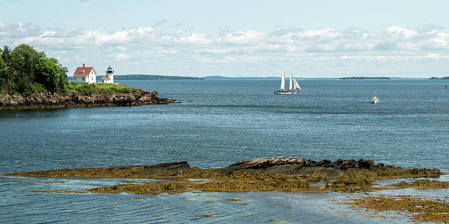 Curtis Island Lighthouse Panorama Photograph by Douglas Wielfaert