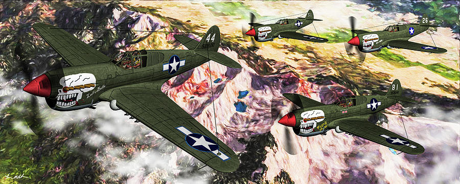 Curtis P-40e Banshees - Art Digital Art