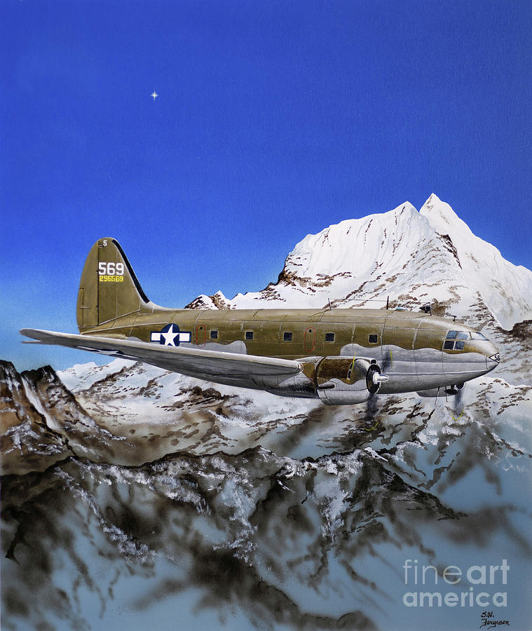 Curtiss C-46 Commando Painting by Steve Ferguson