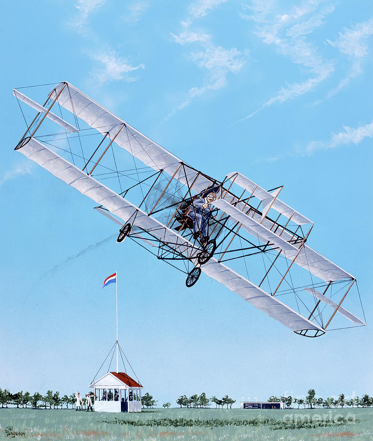 Curtiss Golden Flyer Painting by Steve Ferguson