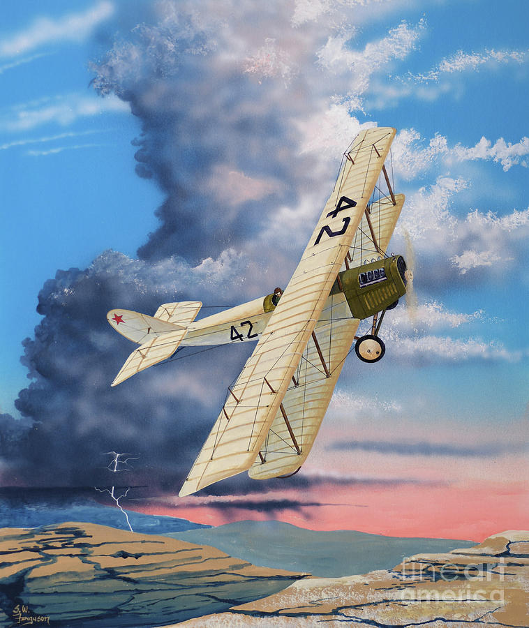 Curtiss JN-3 Painting by Steve Ferguson