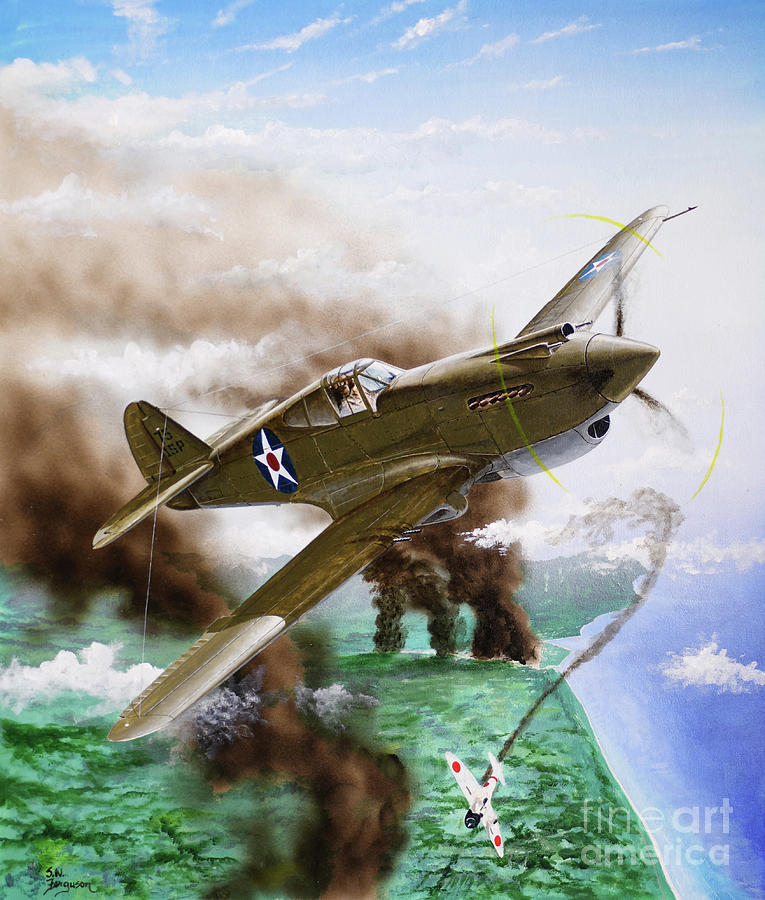 Curtiss P-40B Warhawk Painting by Steve Ferguson
