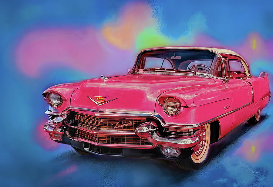 Curvaceous Pink Cadillac Mixed Media by Russ Harris Curvaceous Pink Cadillac Mixed Media by Russ Harris