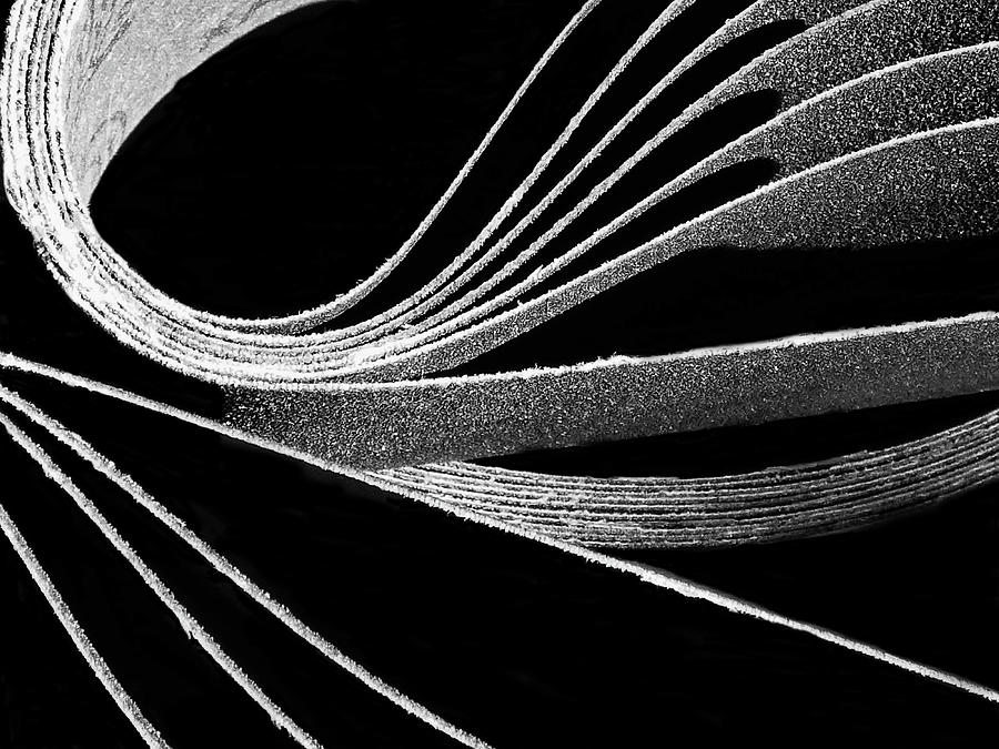 Curvature in Black and White Mixed Media by Sharon Williams Eng